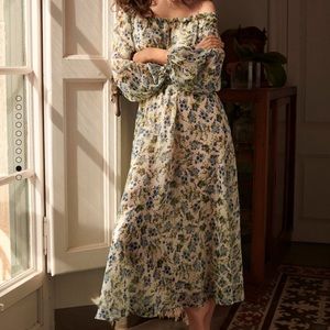 MANGO floral dress with balloon sleeves